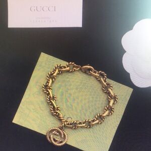 Gucci Gold Rope-Link Charm Bracelet